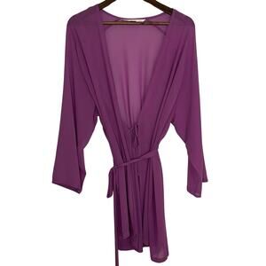 Victoria’s Secret Sheer Robe Whimsy Flowy Sleeves Fairy Lingerie Purple